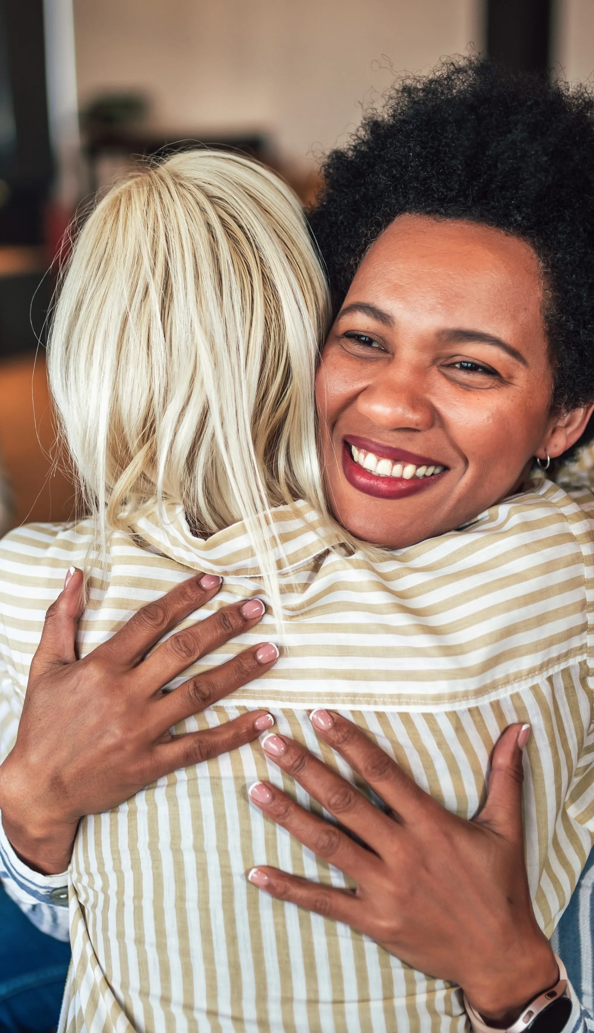 two people hugging